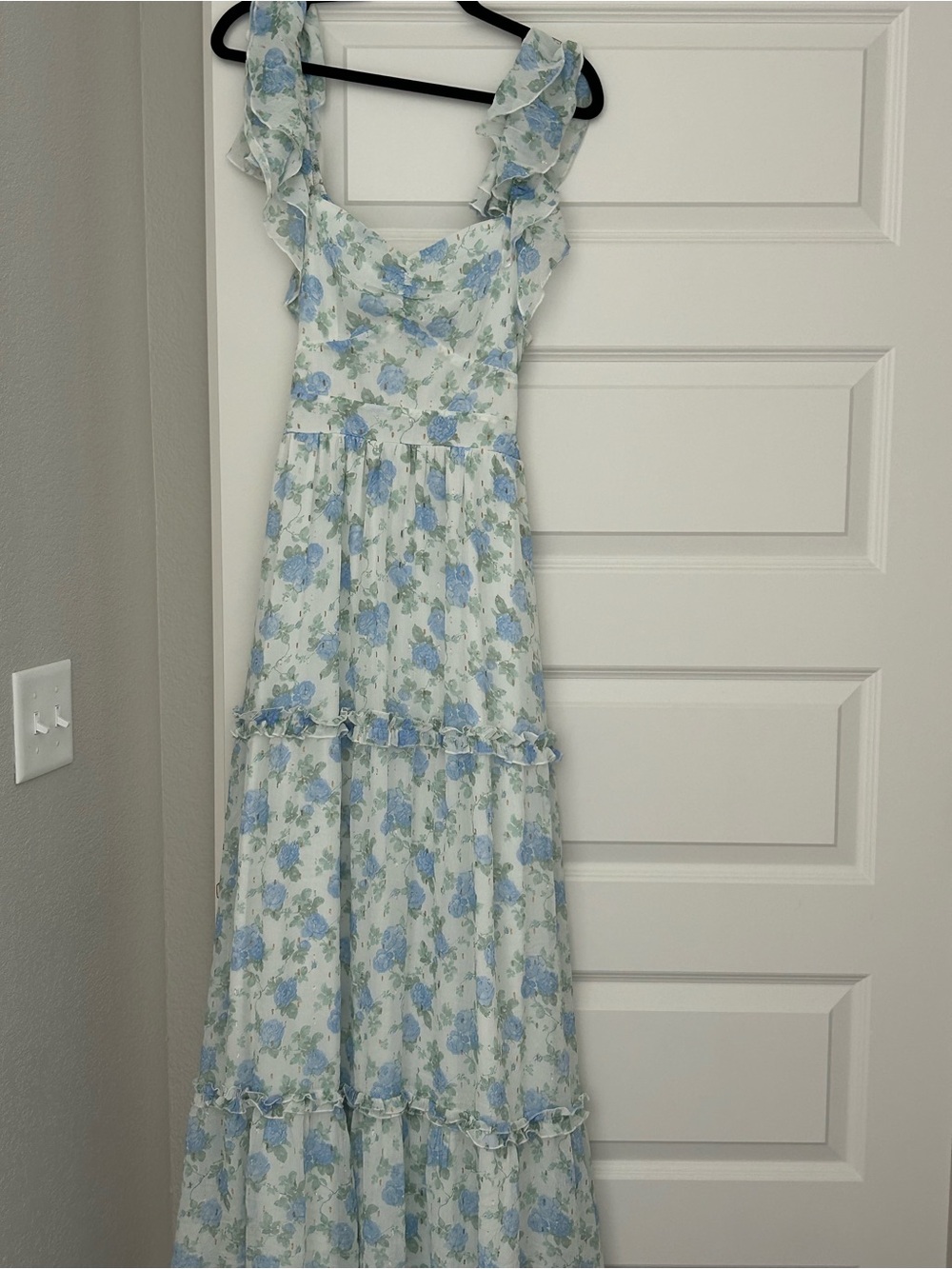 Altar’d State Blue Floral Ruffle Maxi Dress - Women's Summer Dress
